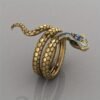 Personality Snake Shaped Ring Retro Synthetic Blue Gemstone - Image 7