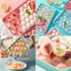 33-Grid Round Ice Cube Tray – Dustproof & Glossy for Home Kitchen (Blue) - Image 10
